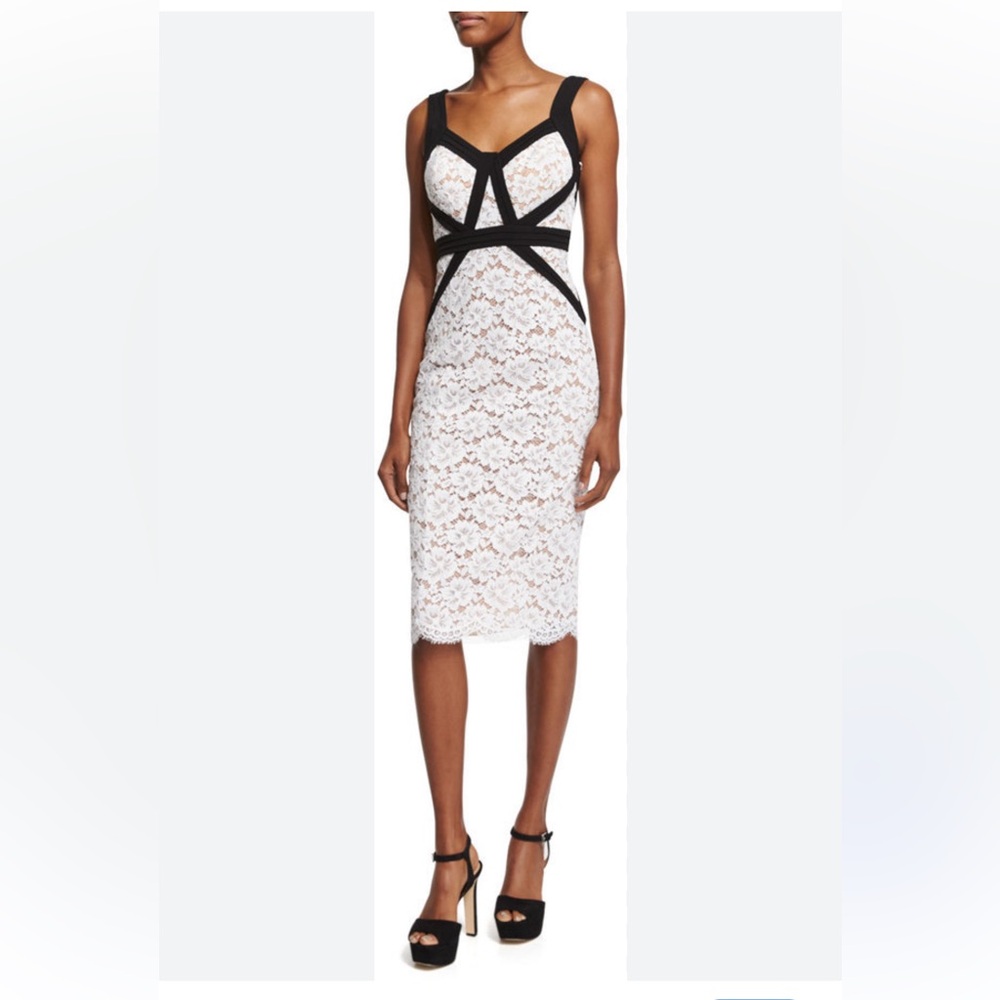 Michael Kors Collection Gardenia Lace Sheath Dress Made in Italy size 6
